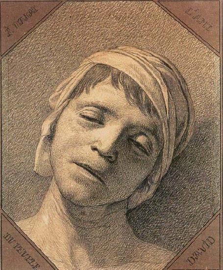 David, Jacques-Louis Head of the Dead Marat oil painting picture